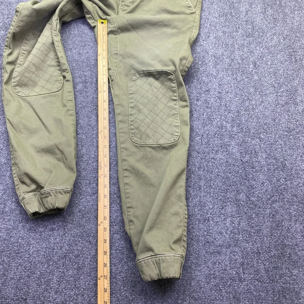 Abercrombie & Fitch Mens 33 Jogger Pants Olive Green Quilted Knee Patch Grunge